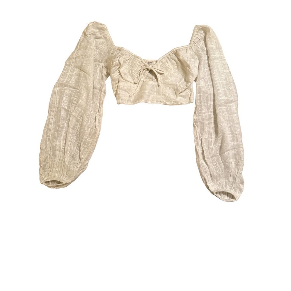 L*Space Daphne Cropped Boho Top in Cream Size S - Picture 7 of 8